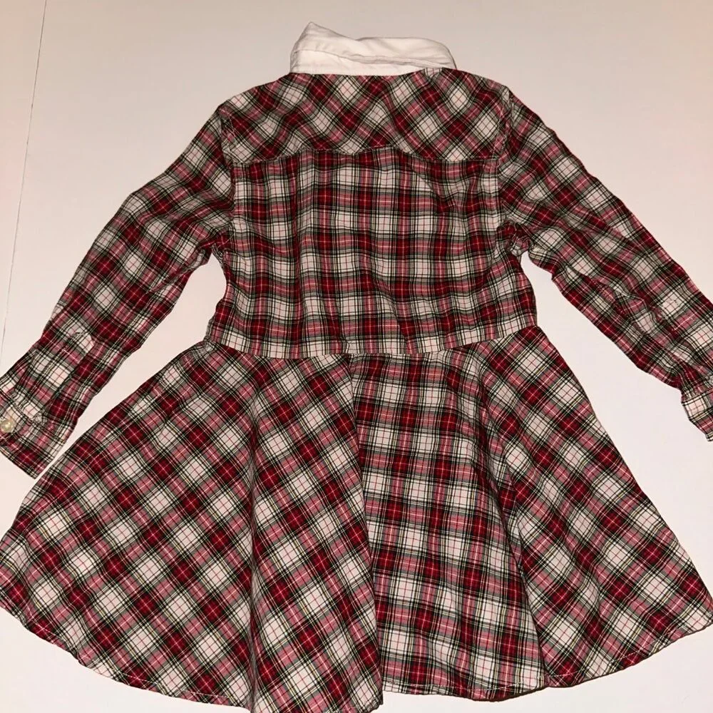 POLO RALPH LAUREN PLAID DRESS 24M LONG SLEEVE BUTTON FRONT WITH COLLAR